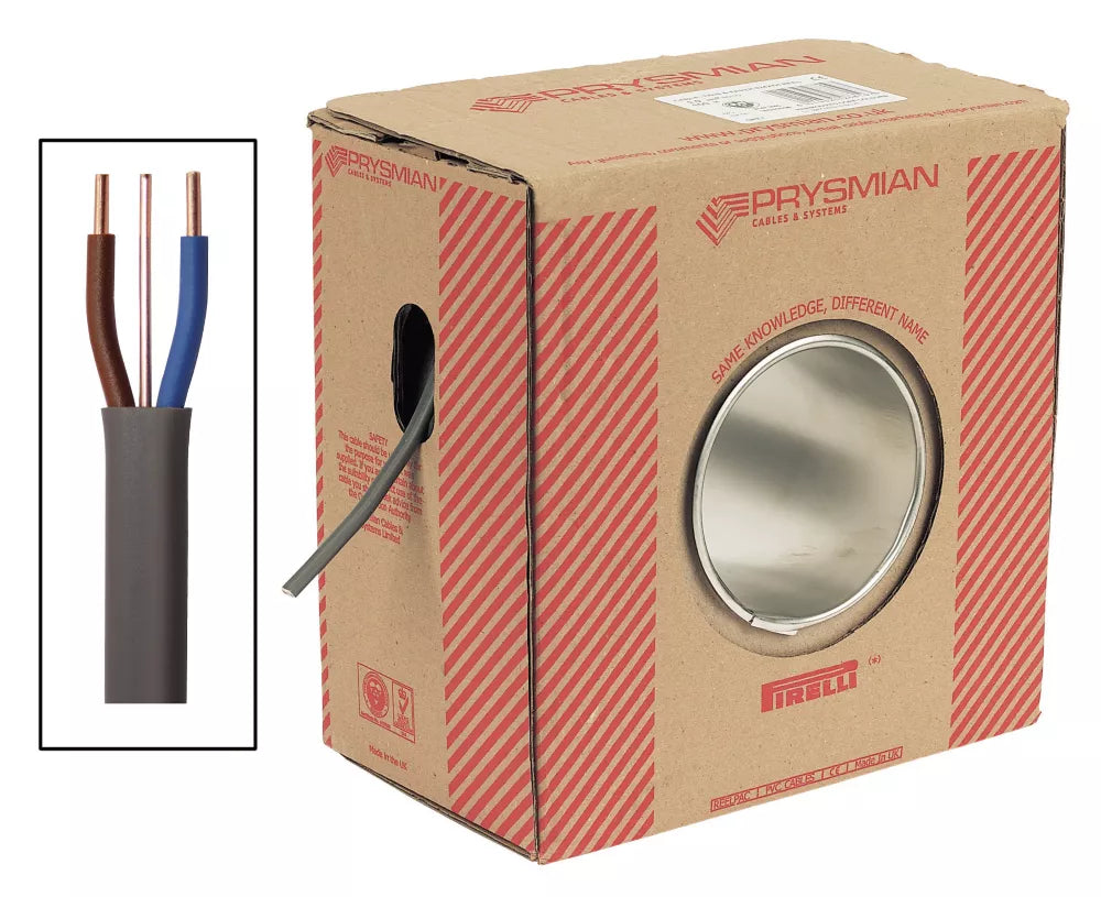 PRYSMIAN 6242Y GREY 10MM² TWIN & EARTH CABLE 25M DRUM - MonkeyTools