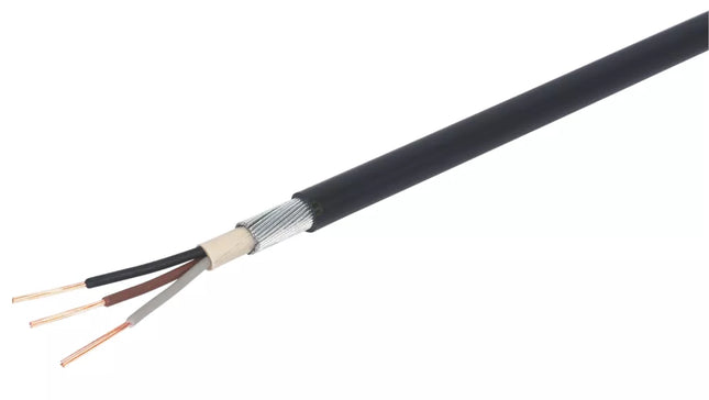PRYSMIAN 6943X BLACK 3-CORE 1.5MM² ARMOURED CABLE 25M COIL - MonkeyTools