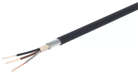 PRYSMIAN 6943X BLACK 3-CORE 1.5MM² ARMOURED CABLE 25M COIL - MonkeyTools
