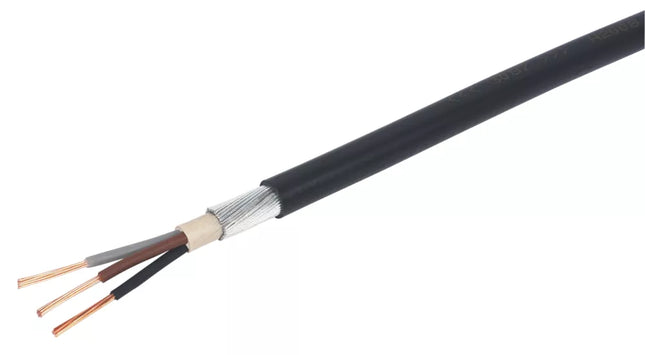 PRYSMIAN 6943X BLACK 3-CORE 2.5MM² ARMOURED CABLE 25M COIL - MonkeyTools