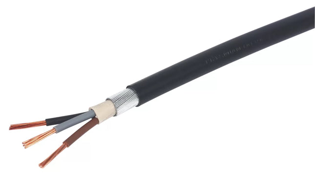 PRYSMIAN 6943X BLACK 3-CORE 6MM² ARMOURED CABLE 25M COIL - MonkeyTools