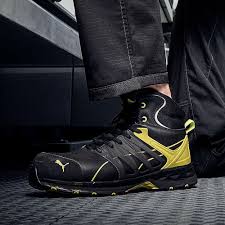 PUMA VELOCITY 2.0 MID METAL FREE SAFETY TRAINER BOOTS YELLOW SIZE 9 - MonkeyTools