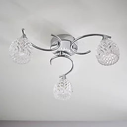 QUAY DESIGN ISABELLA LED 3-LIGHT FLUSH CEILING LIGHT CHROME 7.5W 200LM - MonkeyTools