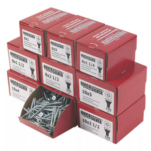 QUICKSILVER PZ DOUBLE-COUNTERSUNK WOODSCREWS TRADE PACK 1400 PCS - MonkeyTools