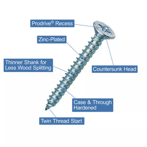 QUICKSILVER PZ DOUBLE-COUNTERSUNK WOODSCREWS TRADE PACK 1400 PCS - MonkeyTools