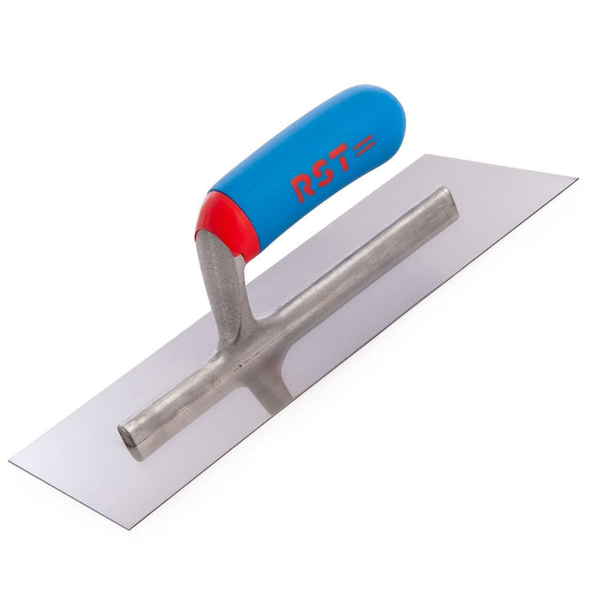 R.S.T. Stainless Steel Finishing Trowel With Soft Touch Handle 16 x 4in RTR16SSD - MonkeyTools