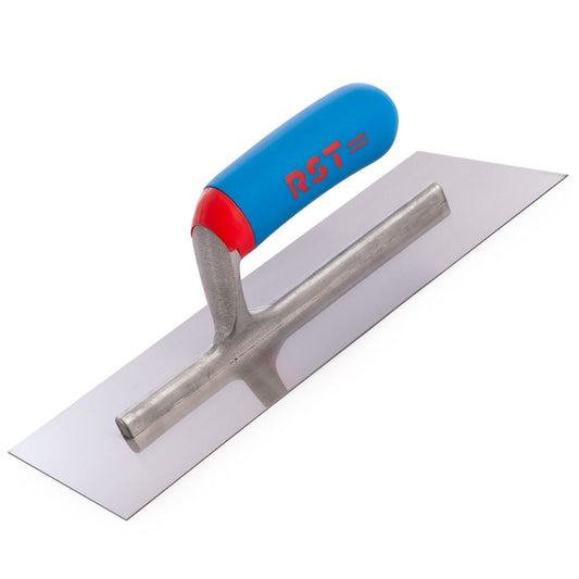 R.S.T. Stainless Steel Finishing Trowel With Soft Touch Handle 16 x 4in RTR16SSD - MonkeyTools