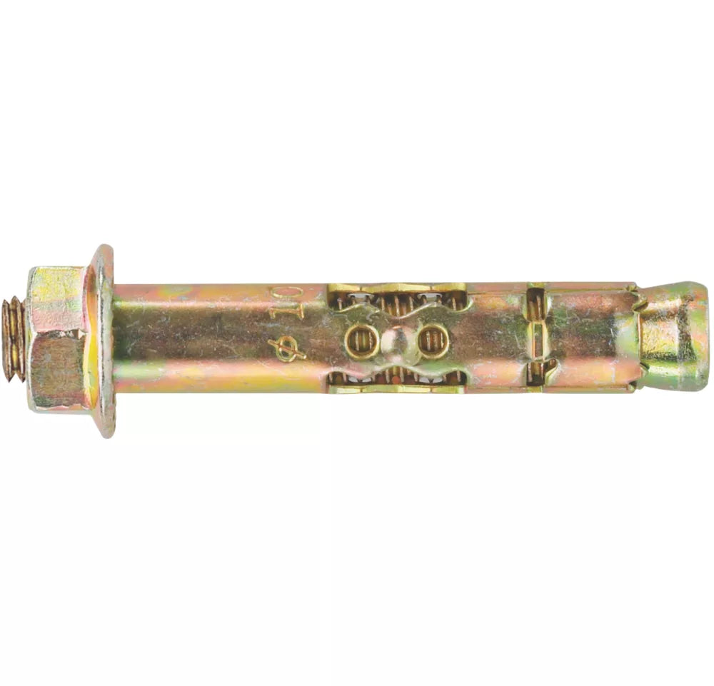 RAWLPLUG RAWLOK SLEEVE ANCHORS ZINC-PLATED & YELLOW-PASSIVATED 12MM X 100MM M10 10 PACK - MonkeyTools