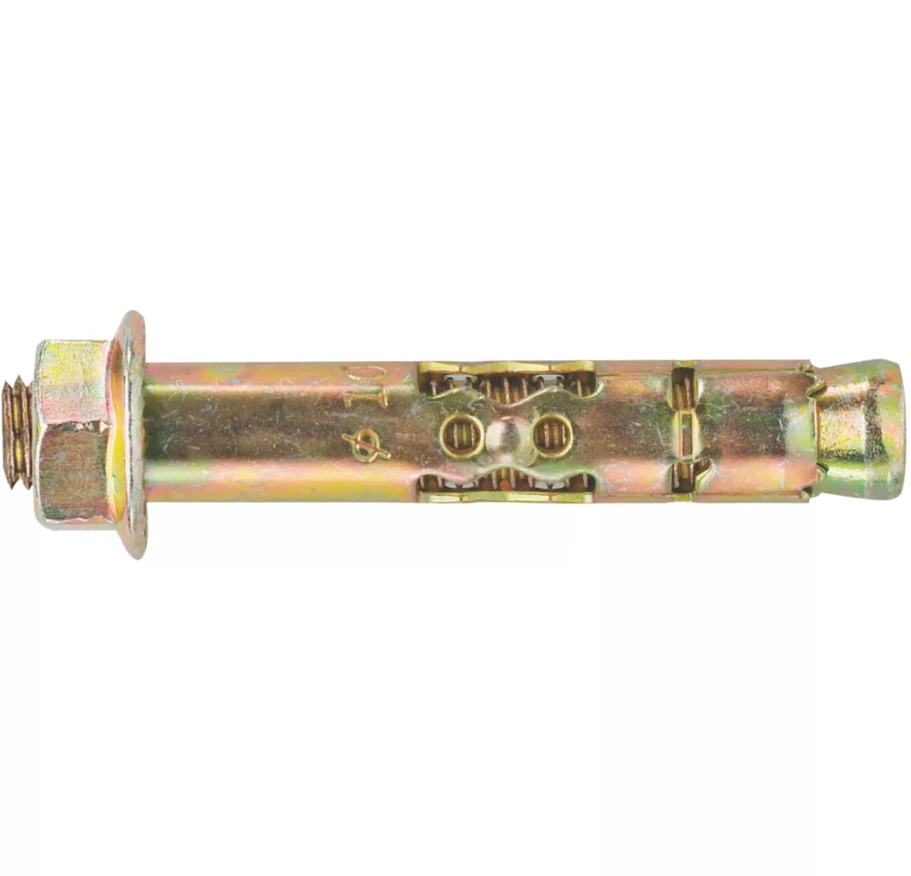 RAWLPLUG RAWLOK SLEEVE ANCHORS ZINC-PLATED & YELLOW-PASSIVATED 12MM X 130MM M10 10 PACK - MonkeyTools