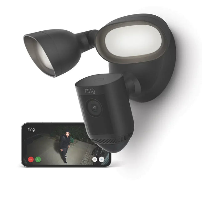 RING CAM PRO 8SF1E1-BEU0 BLACK WIRED 1080P OUTDOOR SMART CAMERA WITH FLOODLIGHT WITH PIR SENSOR - MonkeyTools