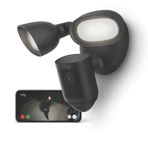 RING CAM PRO 8SF1E1-BEU0 BLACK WIRED 1080P OUTDOOR SMART CAMERA WITH FLOODLIGHT WITH PIR SENSOR - MonkeyTools