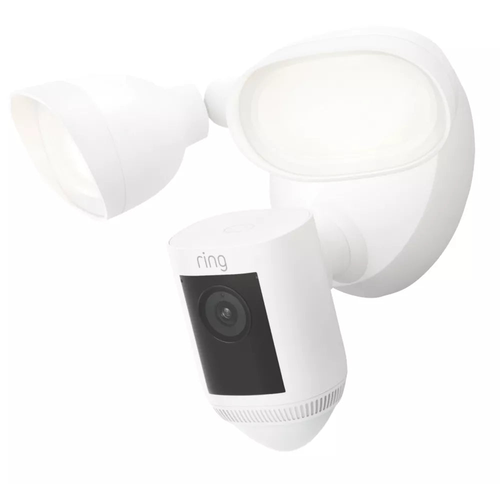 RING CAM PRO 8SF1E1-WEU0 WHITE WIRED 1080P OUTDOOR SMART CAMERA WITH FLOODLIGHT WITH PIR SENSOR - MonkeyTools