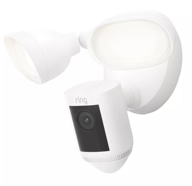 RING CAM PRO 8SF1E1-WEU0 WHITE WIRED 1080P OUTDOOR SMART CAMERA WITH FLOODLIGHT WITH PIR SENSOR - MonkeyTools