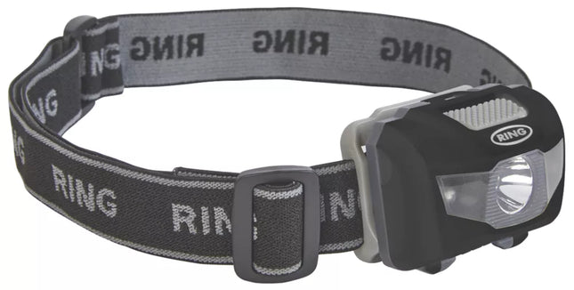 RING LED HIGH PERFORMANCE HEAD TORCH BLACK & GREY 87LM - MonkeyTools