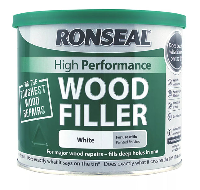 RONSEAL HIGH PERFORMANCE WOOD FILLER WHITE 550G - MonkeyTools