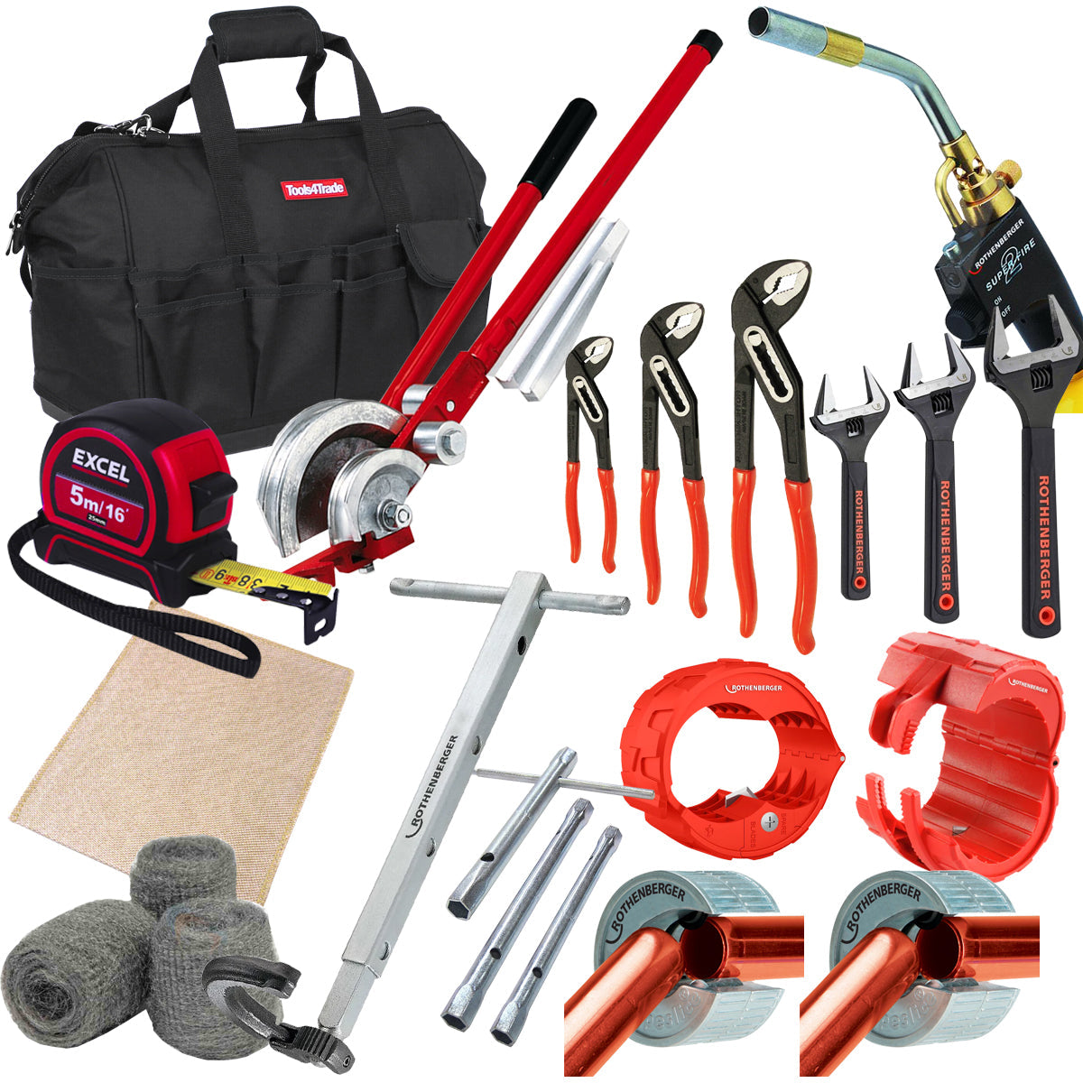 Rothenberger 12 Piece Plumber Tool Kit T4TKIT-16422 - MonkeyTools