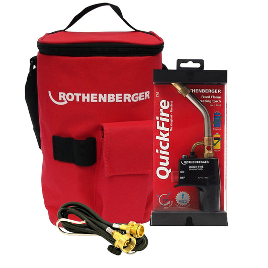 Rothenberger Quick Fire Brazing Torch 35645M With 1.5m Extension Hose & Hot Tool Bag - MonkeyTools