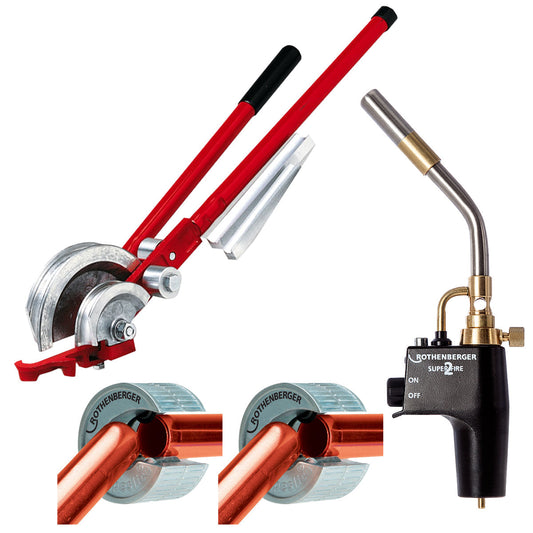 Rothenberger Super Fire 2 Gas Blow Torch 35644X With Tube Cutter & Multi Pipe Bender Set - MonkeyTools