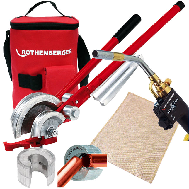Rothenberger SuperFire 2 Gas Blow Torch 35644X, Multibender, Pipeslice, Soldering Mat & Hotbag - MonkeyTools