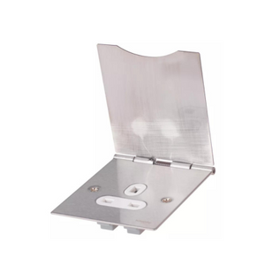 SCHNEIDER ELECTRIC 13A 1-GANG UNSWITCHED FLOOR SOCKET STAINLESS STEEL WITH WHITE INSERTS - MonkeyTools