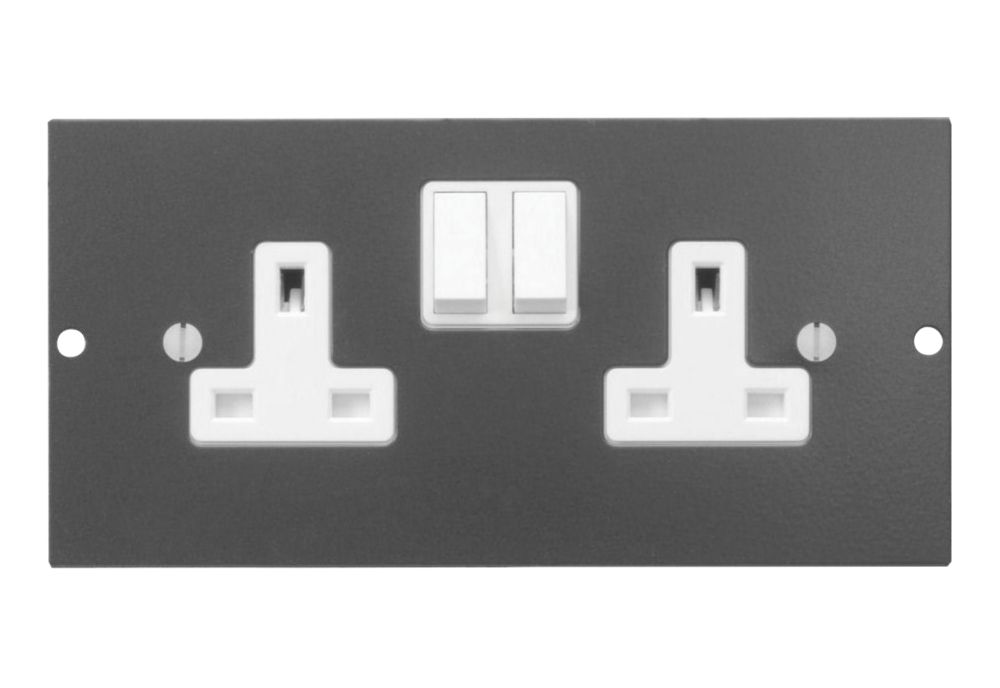 SCHNEIDER ELECTRIC 13A 2-GANG 2-POLE SWITCHED FLOOR BOX BLUE WITH WHITE INSERTS - MonkeyTools