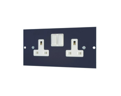 SCHNEIDER ELECTRIC 13A 2-GANG 2-POLE SWITCHED FLOOR BOX BLUE WITH WHITE INSERTS