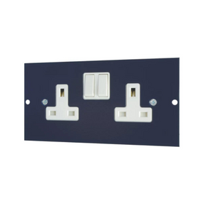 SCHNEIDER ELECTRIC 13A 2-GANG 2-POLE SWITCHED FLOOR BOX BLUE WITH WHITE INSERTS - MonkeyTools