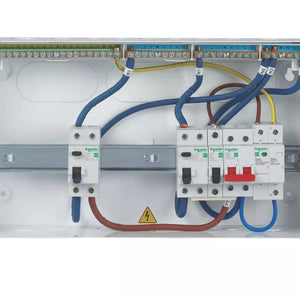 SCHNEIDER ELECTRIC EASY9 COMPACT 18-MODULE 9-WAY PART-POPULATED HIGH INTEGRITY DUAL RCD CONSUMER UNIT WITH SPD - MonkeyTools