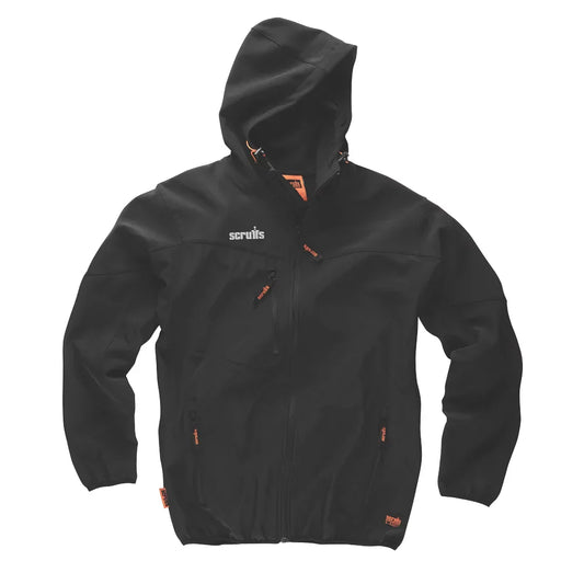 SCRUFFS T54852 WORKER SOFTSHELL JACKET BLACK LARGE 46" CHEST - MonkeyTools