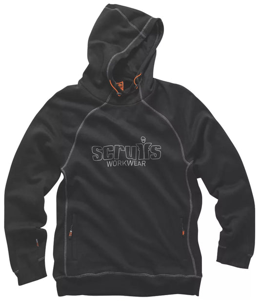 SCRUFFS TRADE WORK HOODIE BLACK LARGE 44" CHEST - MonkeyTools