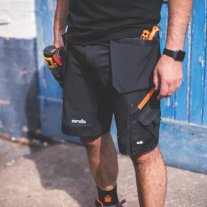SCRUFFS WORK SHORTS BLACK 34