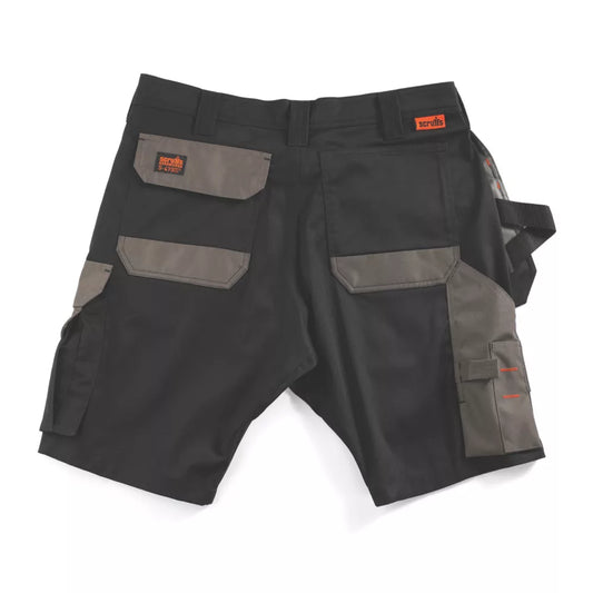 SCRUFFS WORKER PLUS MULTI-POCKET HOLSTER WORK SHORTS BLACK 32" W - MonkeyTools