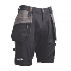 SCRUFFS WORKER PLUS MULTI-POCKET HOLSTER WORK SHORTS BLACK 36" W