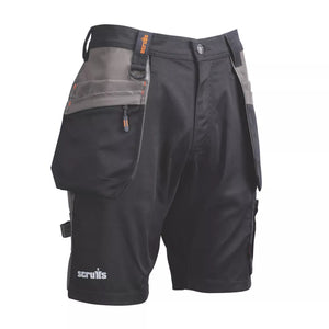 SCRUFFS WORKER PLUS MULTI-POCKET HOLSTER WORK SHORTS BLACK 36