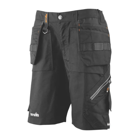 SCRUFFS WORKER PLUS MULTI-POCKET HOLSTER WORK SHORTS BLACK 38" W - MonkeyTools