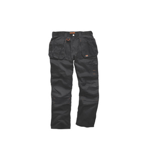 SCRUFFS WORKER PLUS WORK TROUSERS BLACK 34