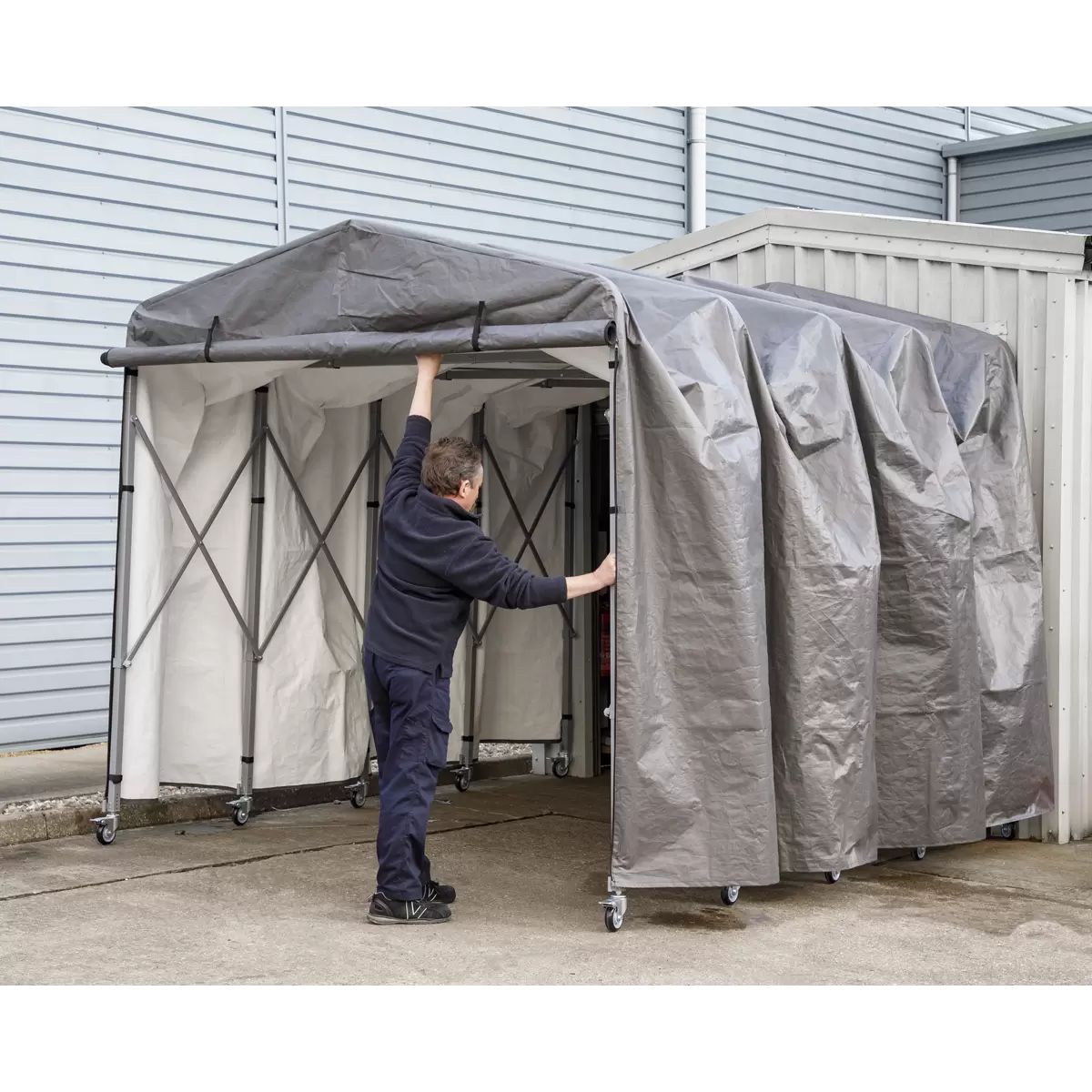 Sealey FGE01 Foldable Garage Extension 2.5 x 4.5 x 2.5m - MonkeyTools