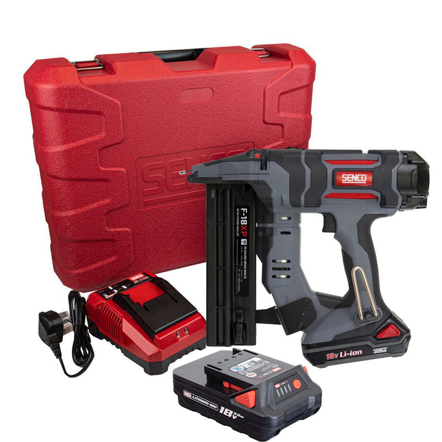 Senco 10M7001N F-18 Fusion 18 Gauge Brad Nailer 18V With 1 x 2.0Ah & 1 x 3.0Ah Batteries, Charger and Case - MonkeyTools