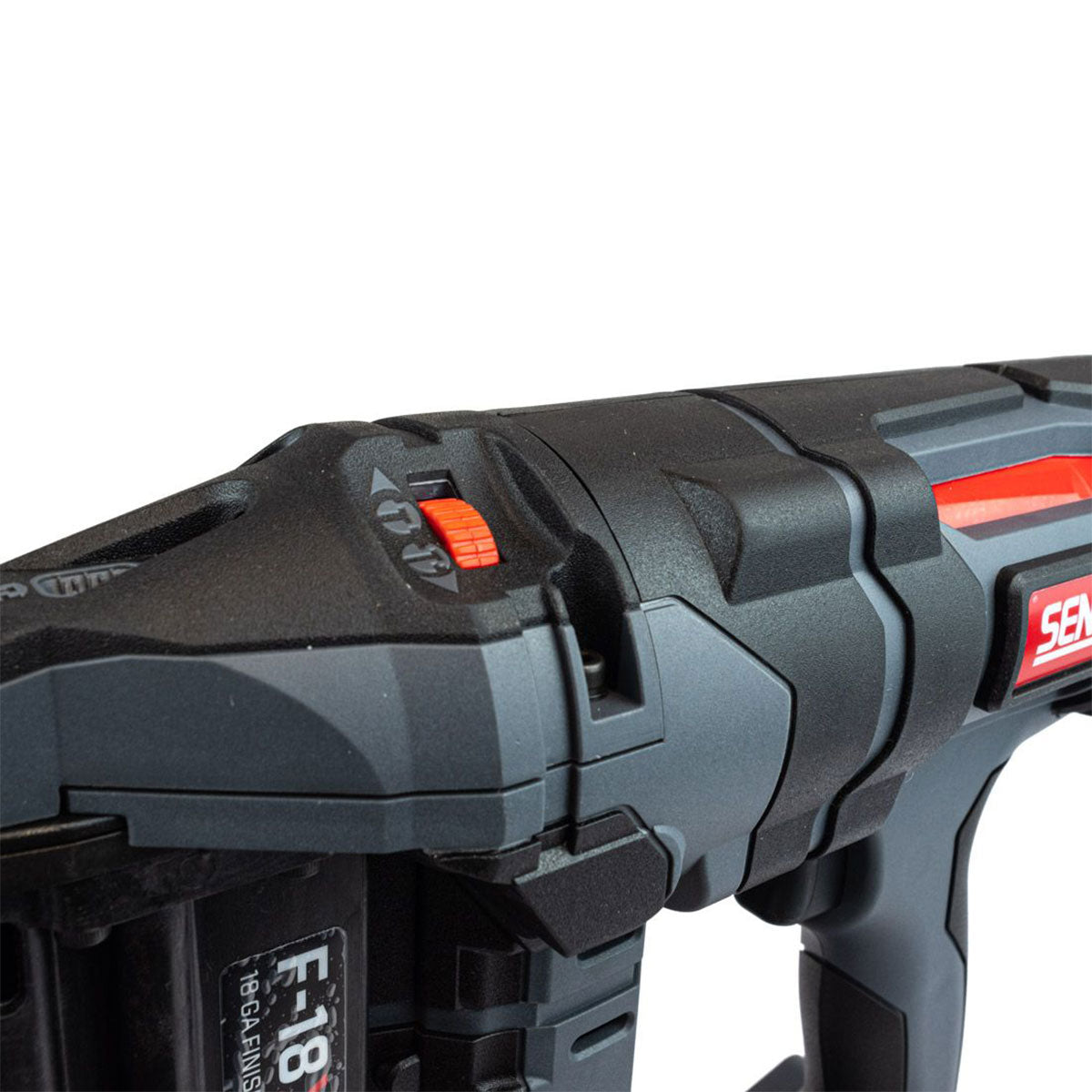 Senco 10M7001N F-18 Fusion 18 Gauge Brad Nailer 18V With 1 x 2.0Ah & 1 x 3.0Ah Batteries, Charger and Case - MonkeyTools