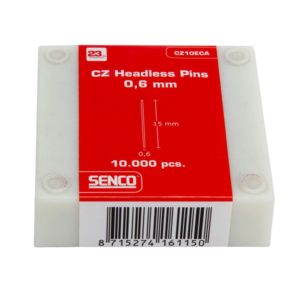 Senco 23g Headless Pins 15mm Pack of 10,000 CZ10ECA - MonkeyTools