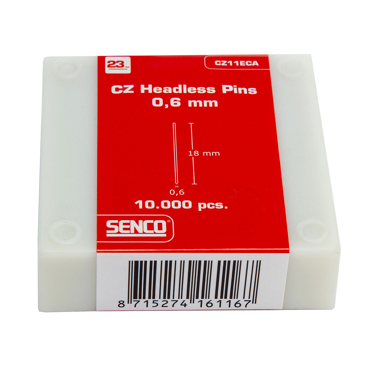 Senco 23g Headless Pins 18mm Pack of 10,000 CZ11ECA - MonkeyTools