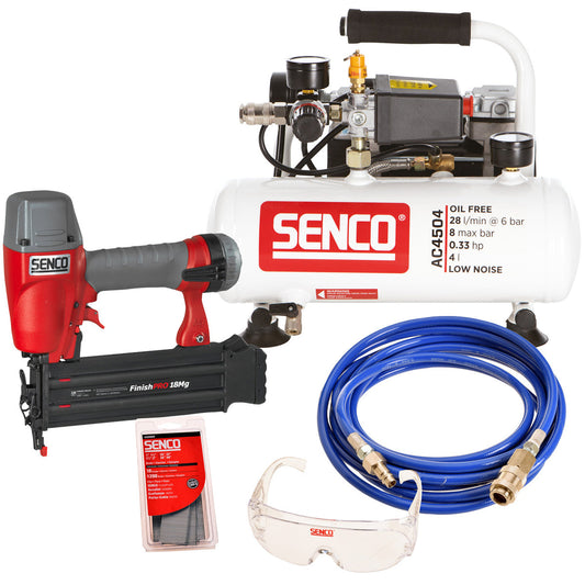 Senco AFN0024KITUK2 Finish Pro Brad Nailer & Low Noise Compressor 240V - MonkeyTools