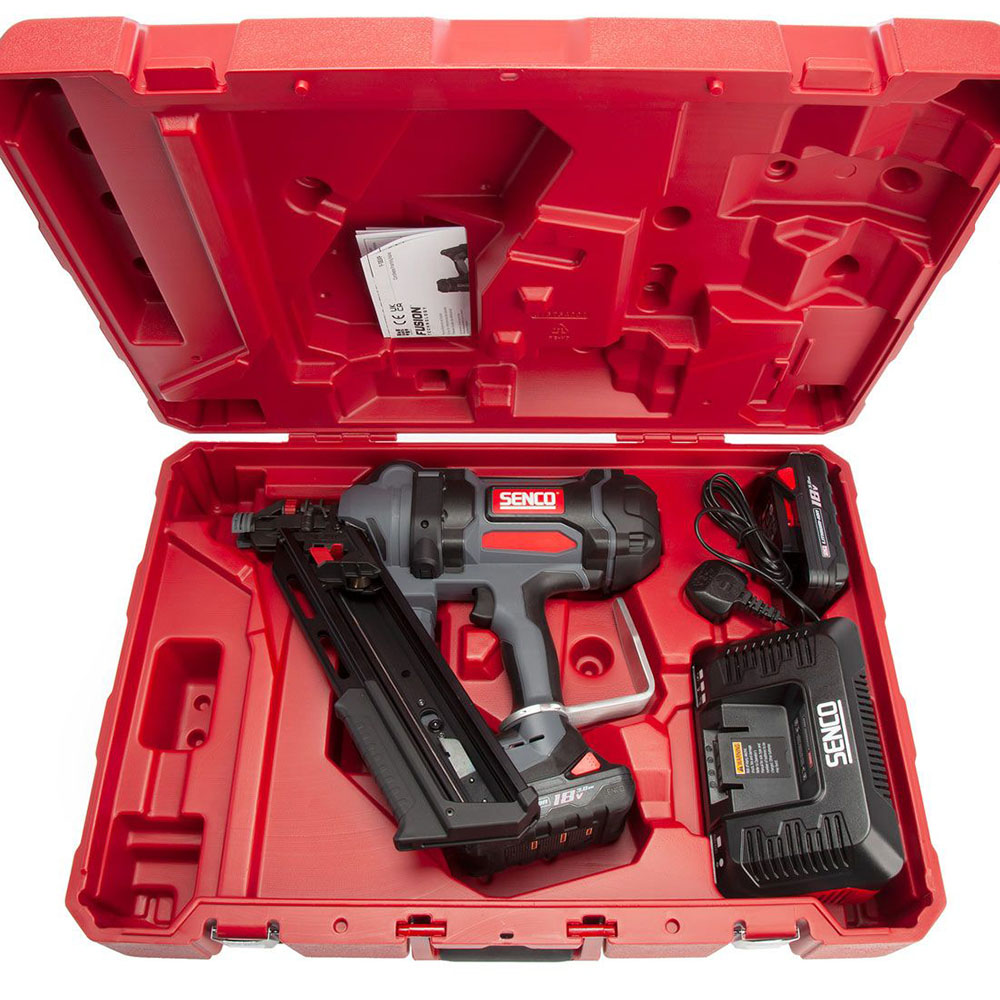 Senco F-35XP 18V First Fix Fusion Framing Nailer 90mm With 2 x 3.0Ah Battery Charger In Case - 10G7001N - MonkeyTools