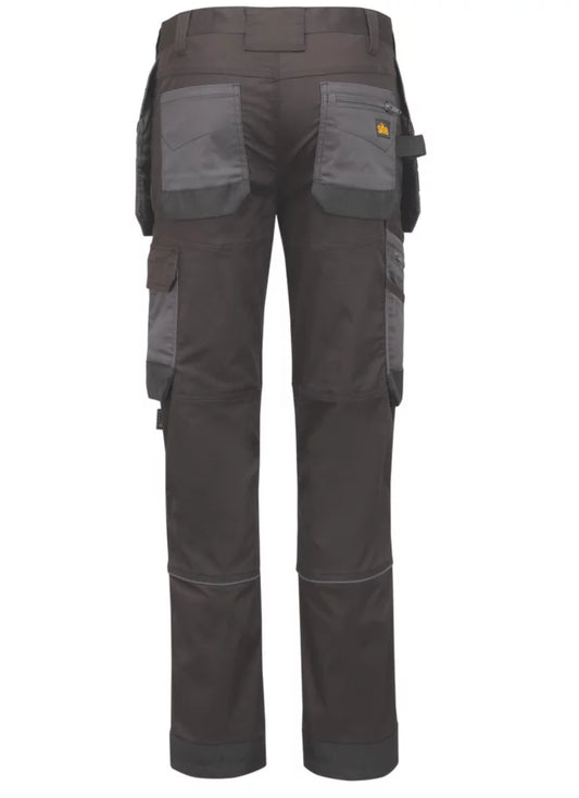 SITE BOLDEN STRETCH HOLSTER POCKET TROUSERS GREY / BLACK 32" W 32" L - MonkeyTools