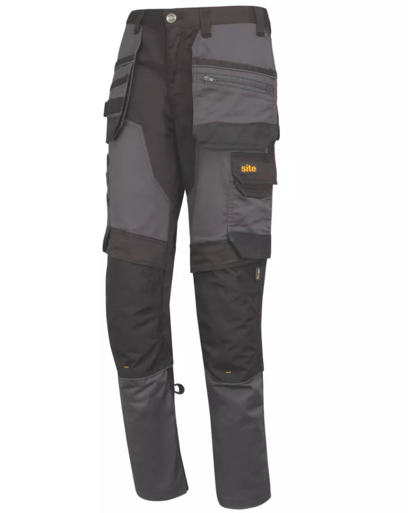 SITE BOLDEN STRETCH HOLSTER POCKET TROUSERS GREY / BLACK 34" W 32" L - MonkeyTools