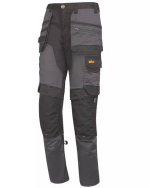SITE BOLDEN STRETCH HOLSTER POCKET TROUSERS GREY / BLACK 34