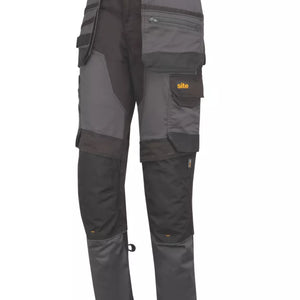 SITE BOLDEN STRETCH HOLSTER POCKET TROUSERS GREY / BLACK 34