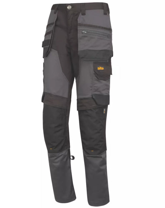 SITE BOLDEN STRETCH HOLSTER POCKET TROUSERS GREY / BLACK 34" W 32" L - MonkeyTools