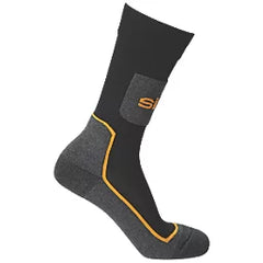 SITE COMFORT WORK SOCKS BLACK / GREY SIZE 3-7 3 PAIRS
