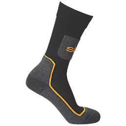 SITE COMFORT WORK SOCKS BLACK / GREY SIZE 3-7 3 PAIRS - MonkeyTools